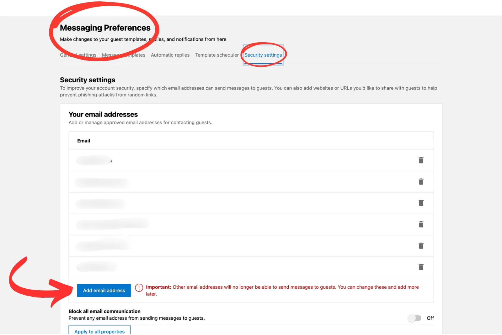 Sicherheitseinstellungen, E-Mail-Adresse hinzufügen