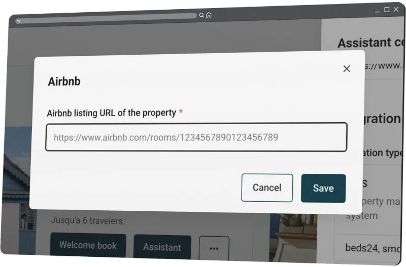 Introducir la URL del anuncio de Airbnb