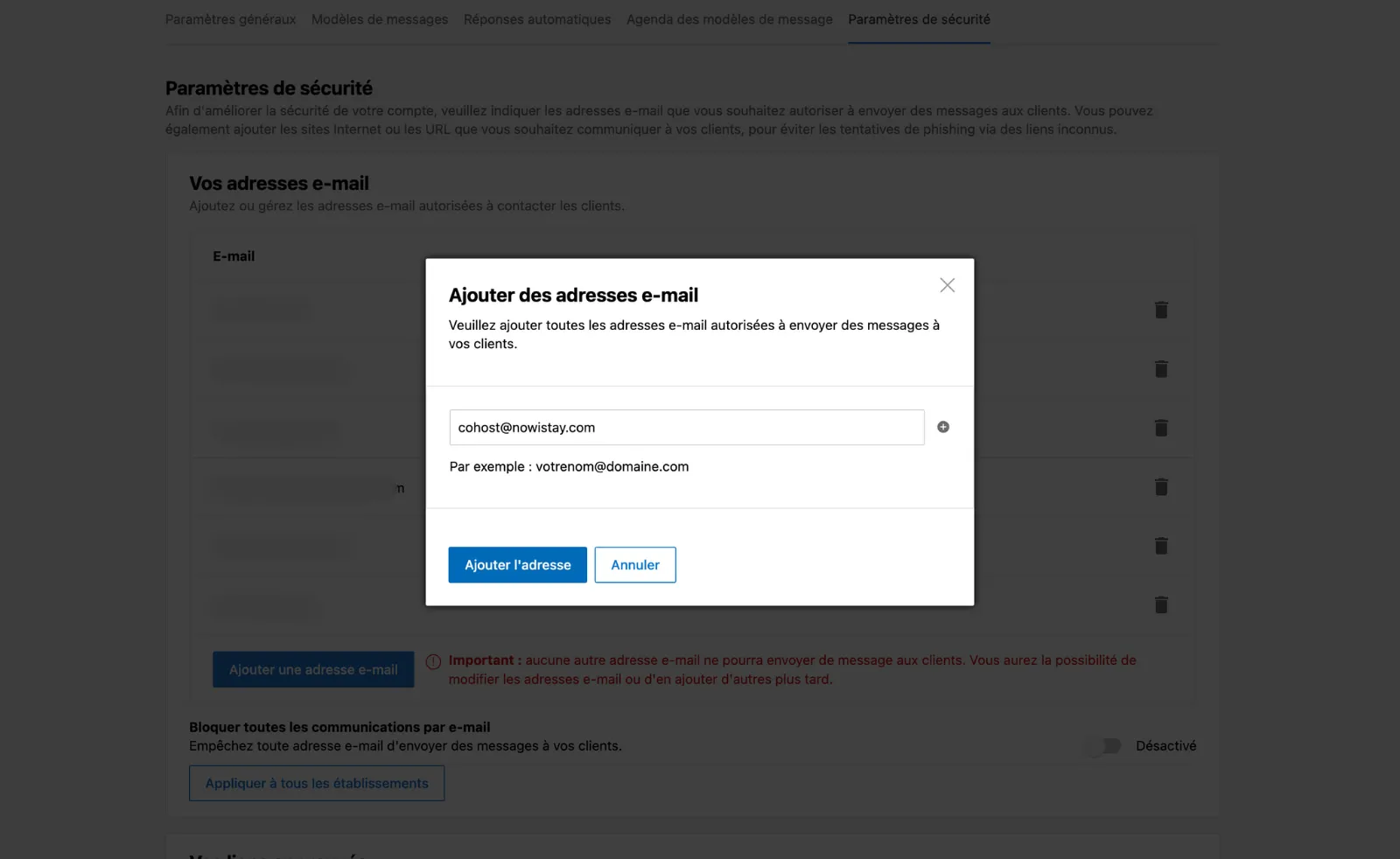 Ajout adresse email cohost