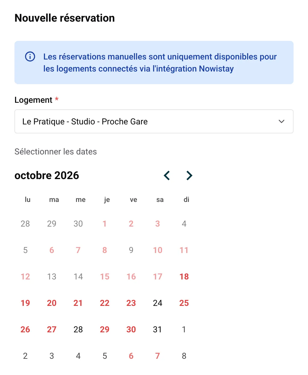 Toutes les réservations dans une seule liste