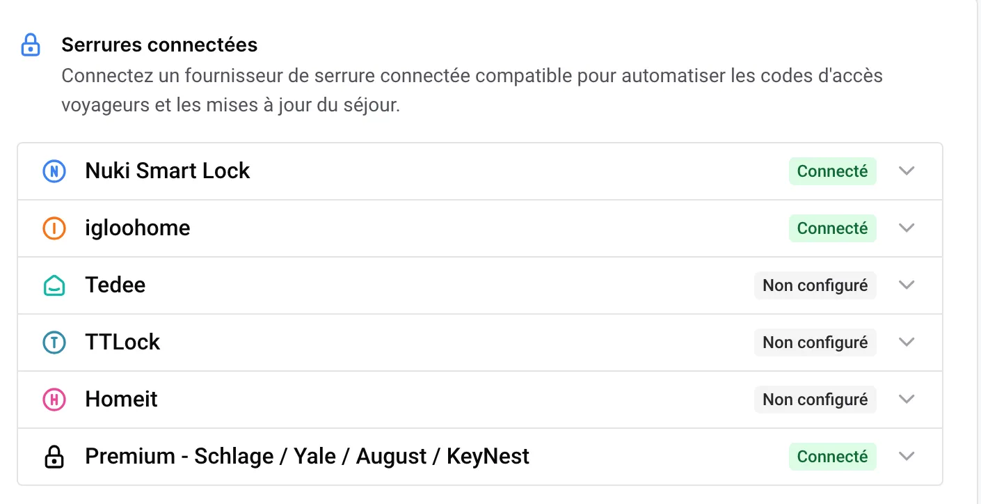Un code d'accès par séjour