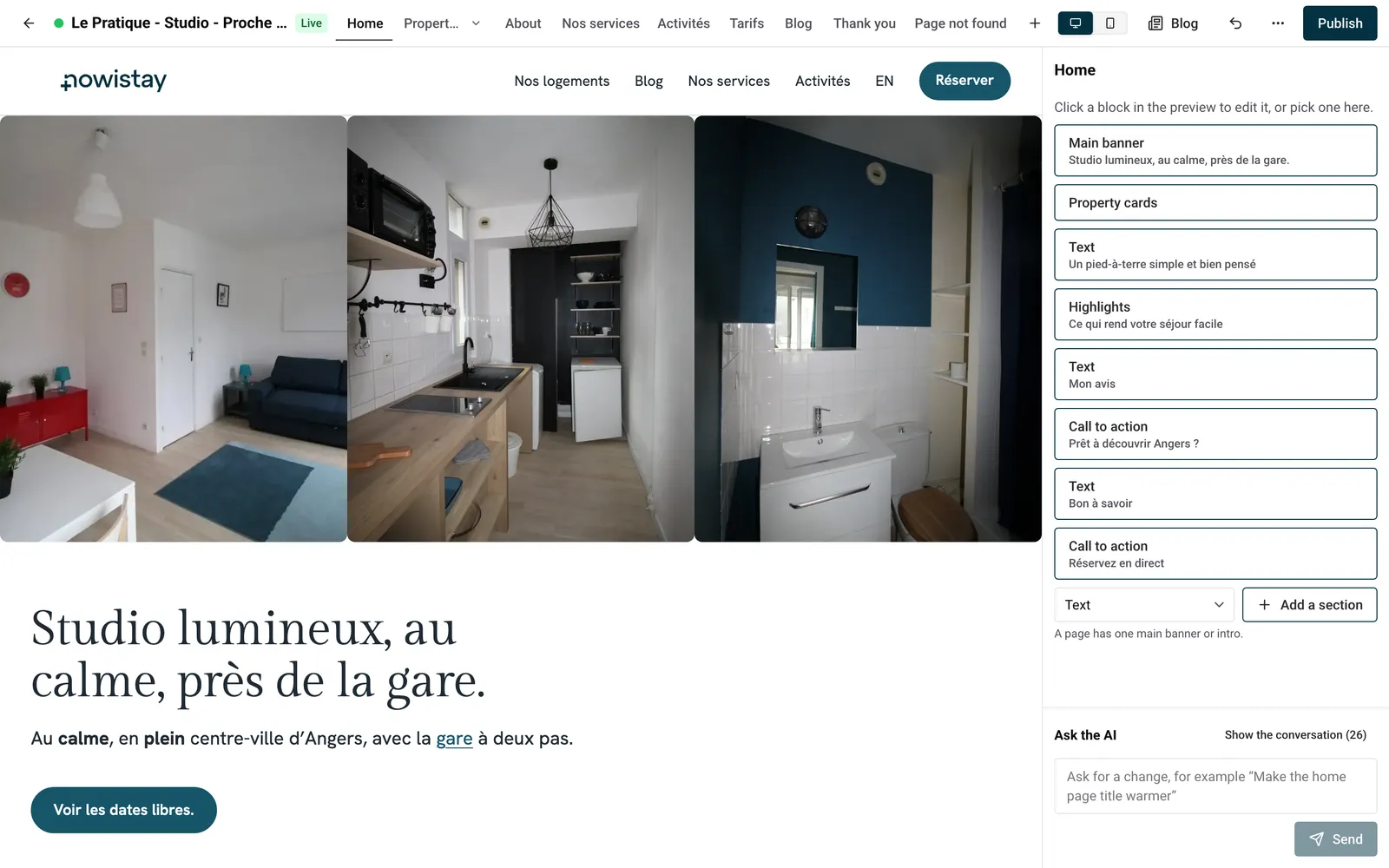 Your own booking website, ready in minutes