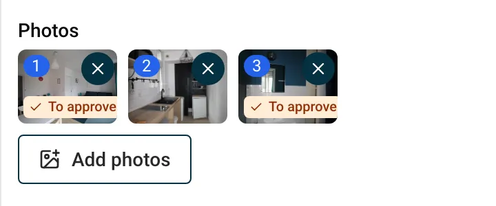 A photo thumbnail with its To approve badge