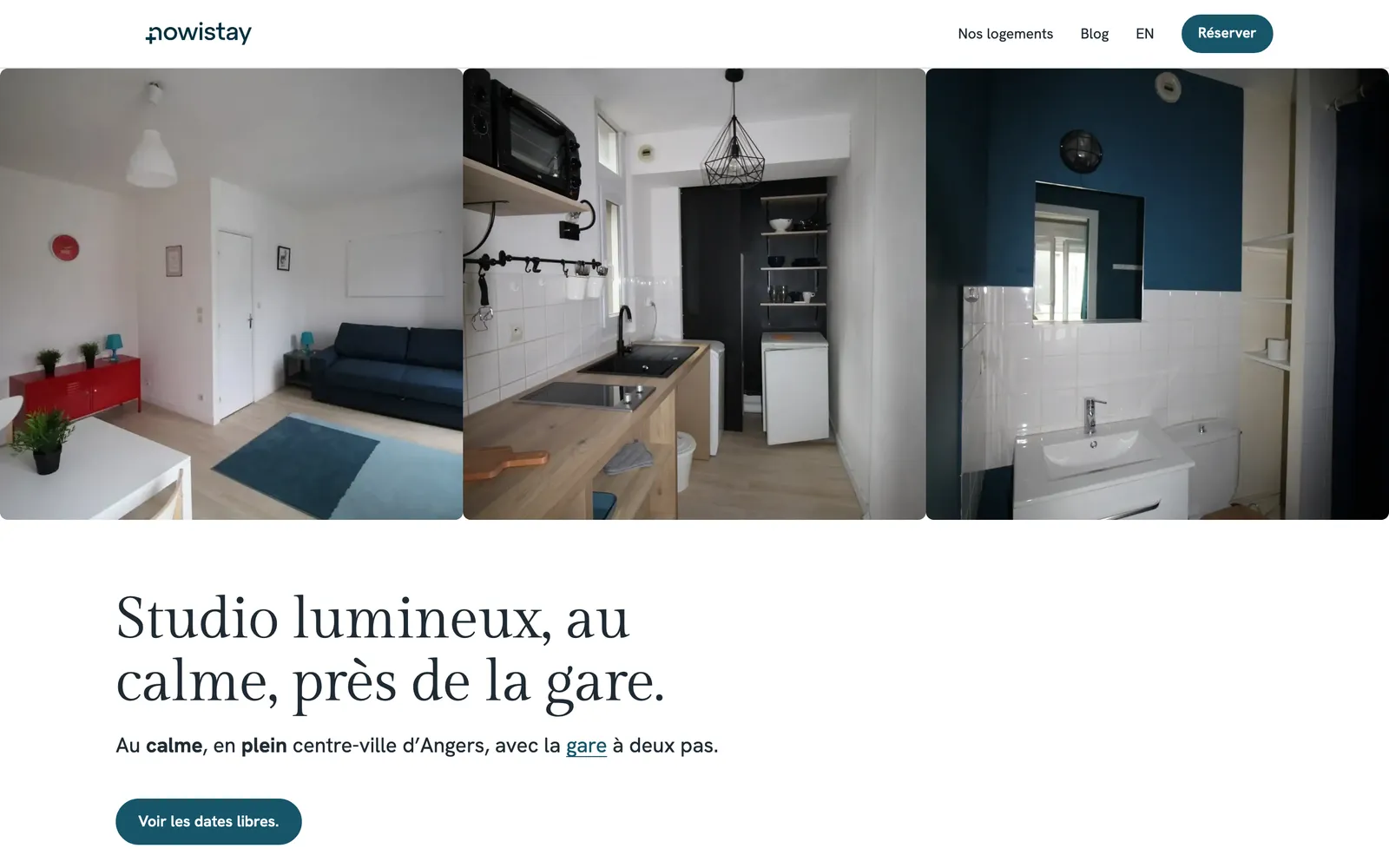 La page d’accueil d’un site publié, telle que la voient les visiteurs