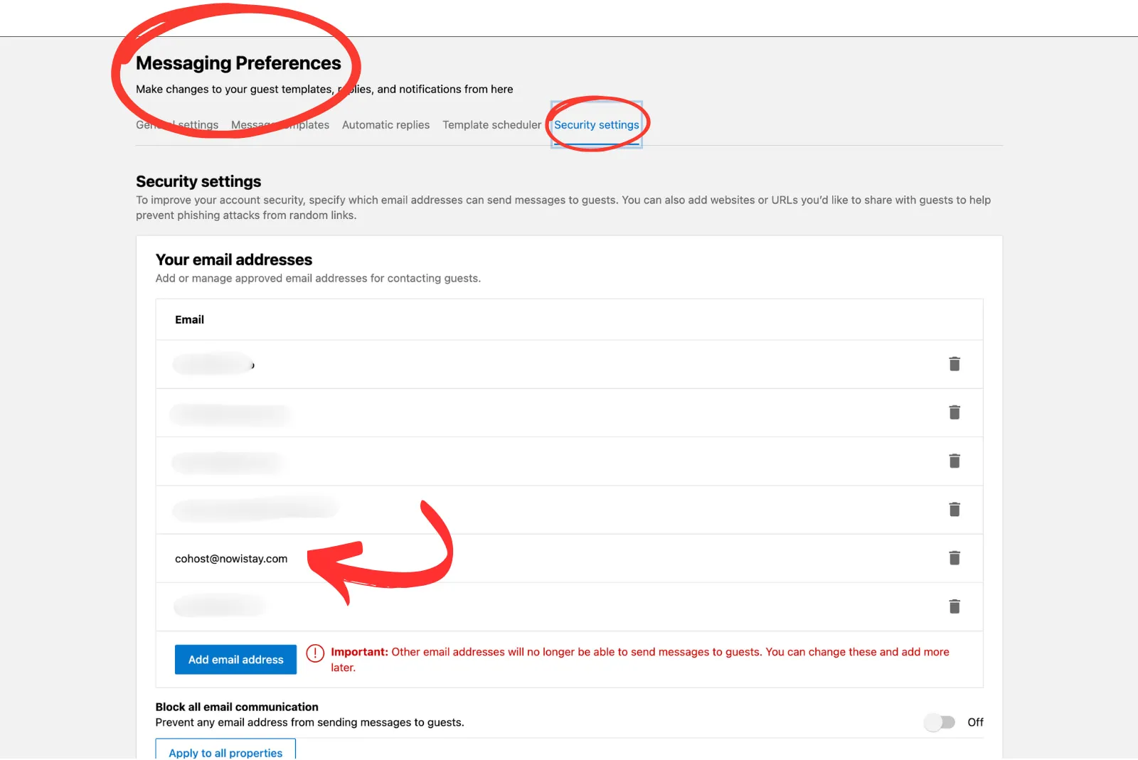 Bestätigung der hinzugefügten E-Mail-Adresse