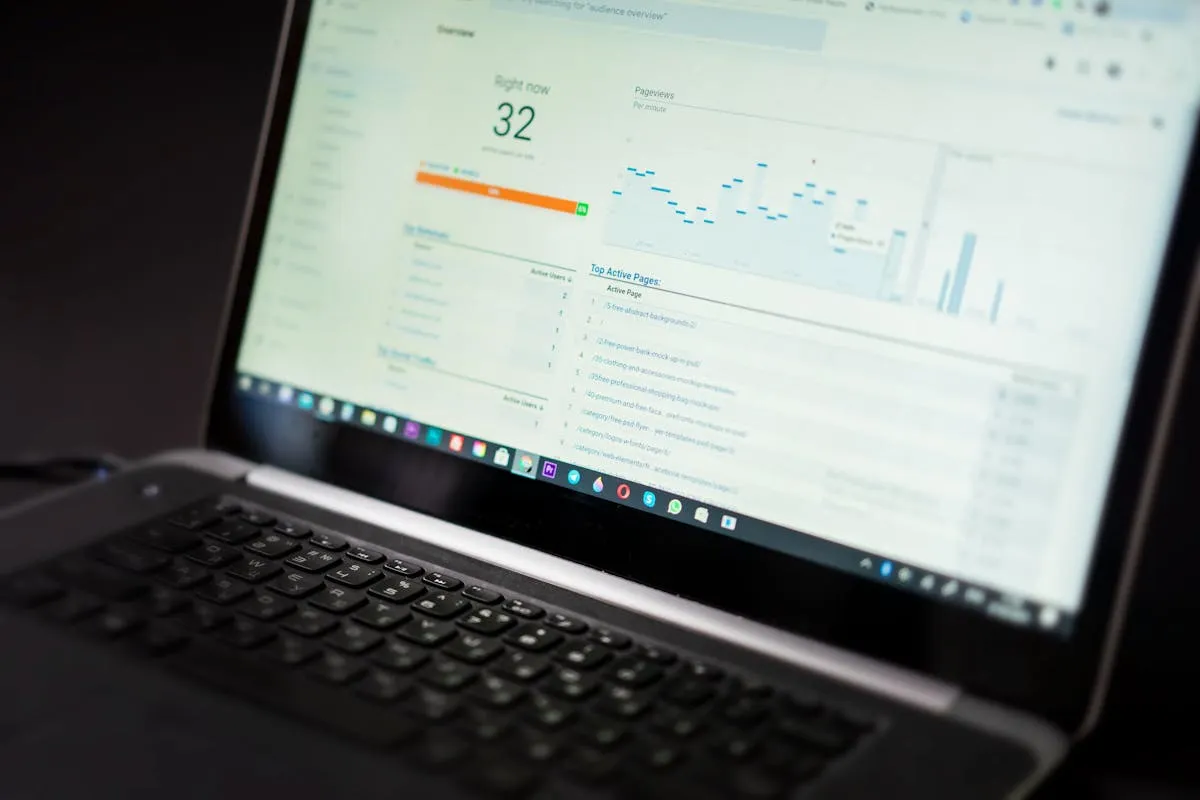 Laptop showing management dashboard