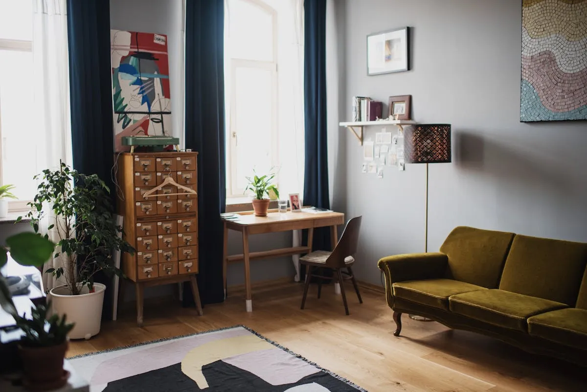 Modern vacation rental interior managed with smart technology