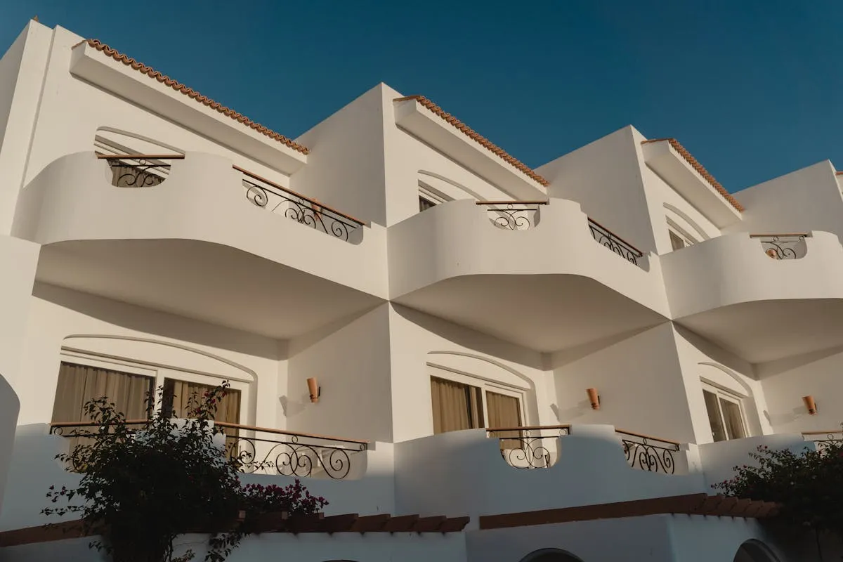 Luxury vacation rental hotel facade