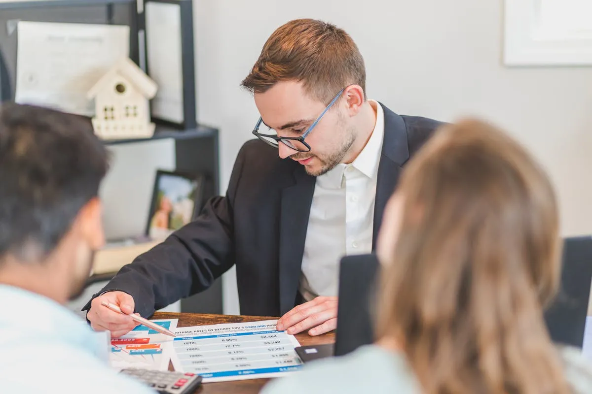 Real estate professional discussing property management strategy