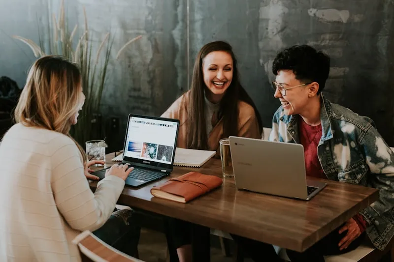 Digital nomads working remotely from a vacation rental